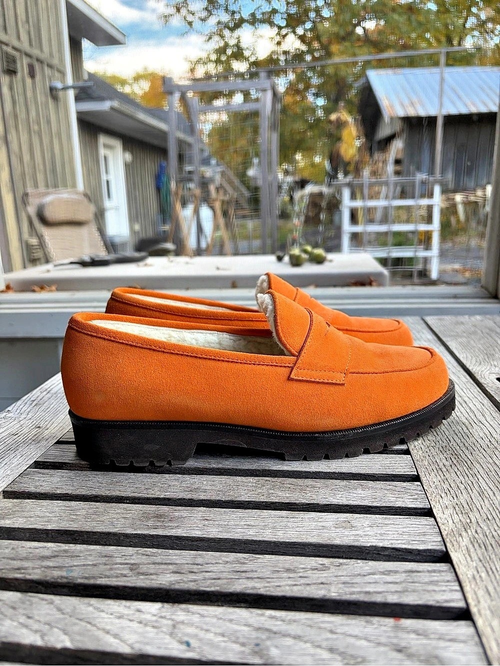 UNITIZER Hammatte Venice Orange Suede-Look Moccasins EU 39 Like New